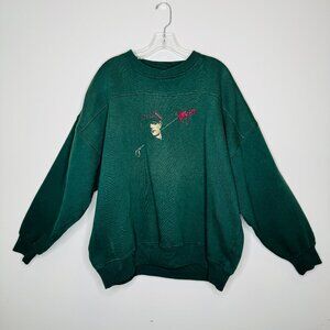 VTG Crable Classics Pullover Green Sweatshirt Mens XL Embroidered Golfer Graphic